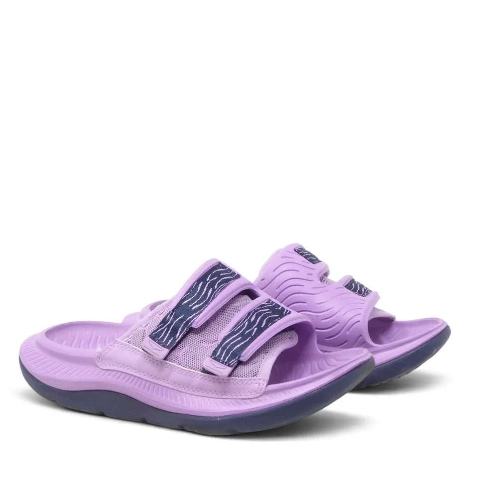 Hoka Womens Ora Luxe Slide Sandals Purple Adjustable Straps Size 6